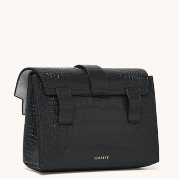 SENREVE Aria Black Leather Croc-Embossed Belt Bag New With Tags - Picture 3 of 16
